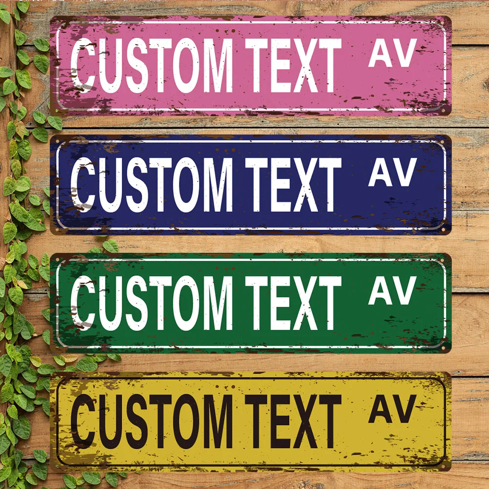 

1pc pretty colored Customized Text with 'av' Iron Wall Signs Metal Wall Plaque For Home Decor Living Room Bedroom