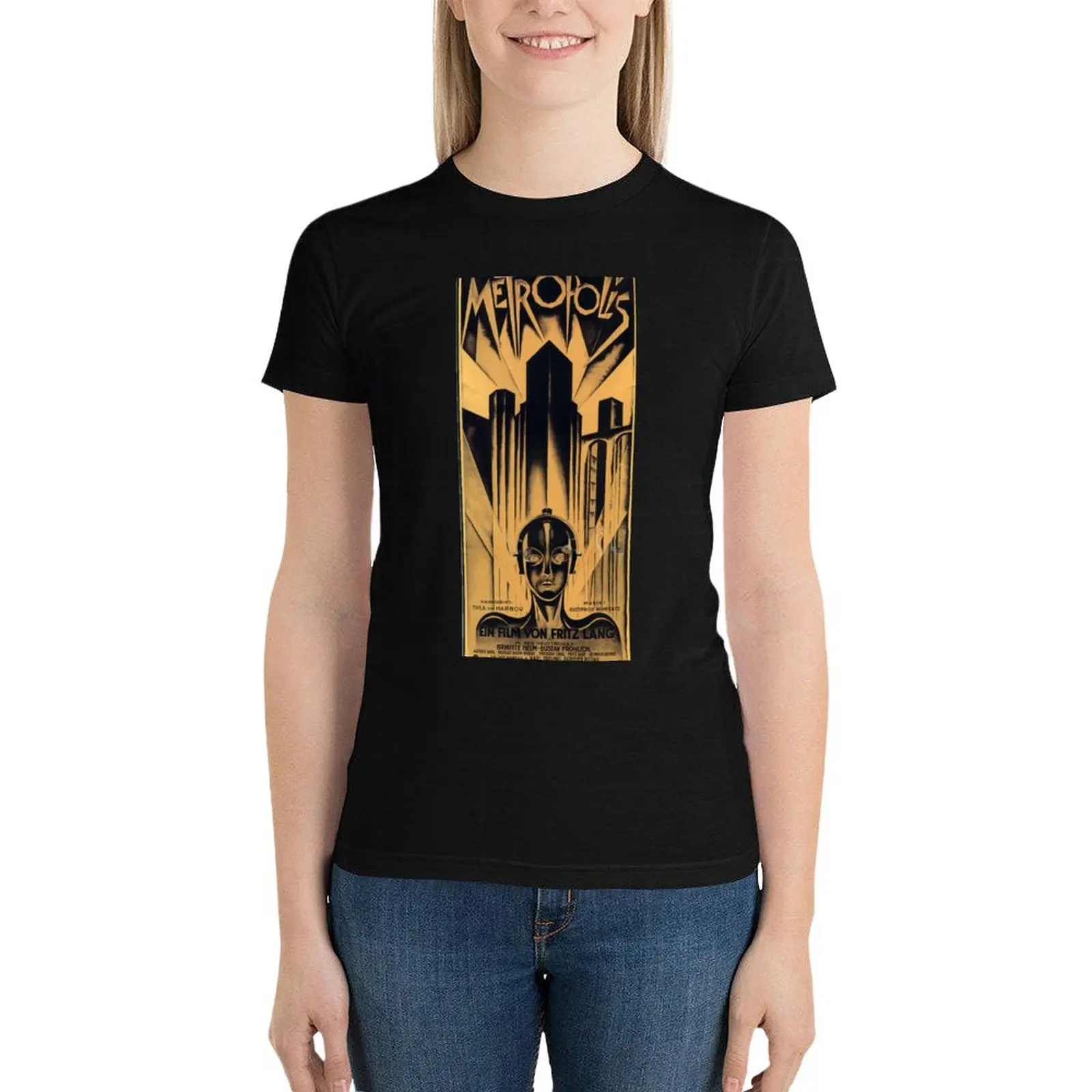 

Metropolis - Fritz Lang, movie T-Shirt Short sleeve tee summer clothes tees cotton t shirts Women