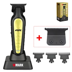 Cortadora de pelo WMARK NG-338 para hombres, cuchilla DLC con cargador de Base, máquina de acabado profesional inalámbrica, cortadora de pelo