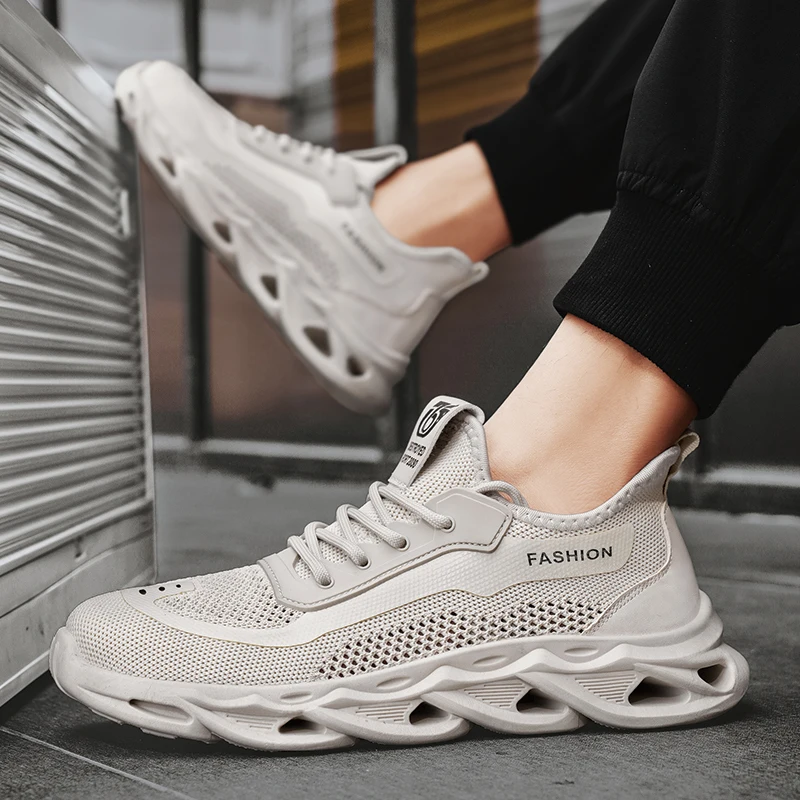 

Big Size Breathable Blade Shoes New Fashion Green Men's Running Shoes Trainers Men Lightweight Sports Shoes Zapatillas Hombre