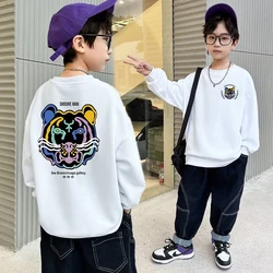 2024 New Autumn Boys' Sweatshirts Kids Clothes Boys Cotton Striped Long-sleeved T-shirts Loose Children's Tops 6 7 8 9 10 11Y