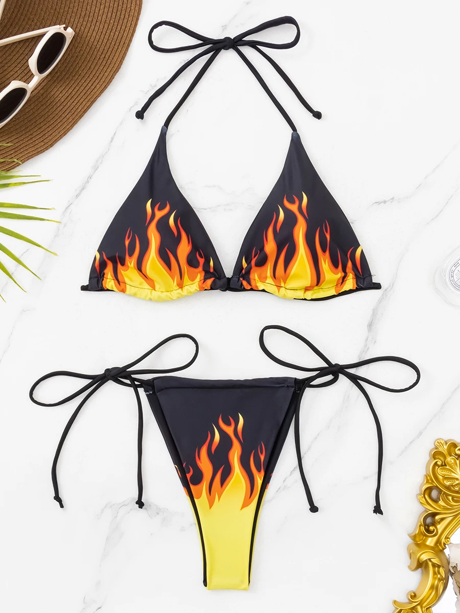 Dreieck-String-Bikini, 2025, brasilianischer Tanga, Neckholder-Badeanzug, sexy Bademode, weiblich, Baden, Schwimmen, Badeanzug, Strandmode