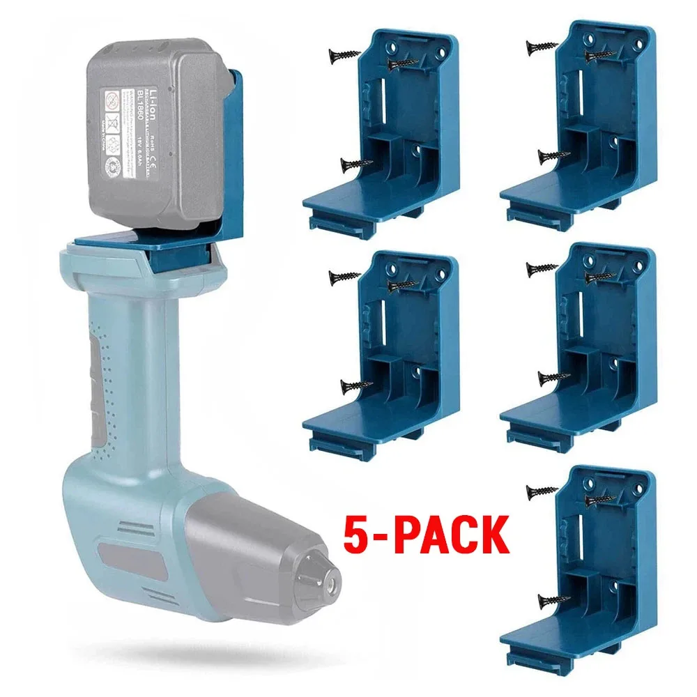 Soporte de montaje para batería de herramienta eléctrica 2 en 1, soporte de almacenamiento para herramientas con batería Makita, con tornillos para organización, 1/2/5 Uds.