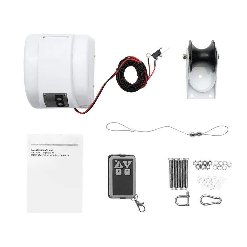Anchor Winch With Remote Wireless Control Marine Saltwater