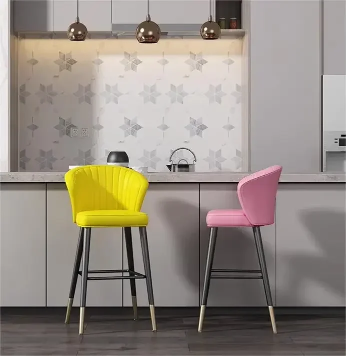 حار مبيعات الشمال كرسي طويل الساق الحديثة بسيطة الأمريكية عالية البراز الساق الحديد مع مسند الظهر البراز #5