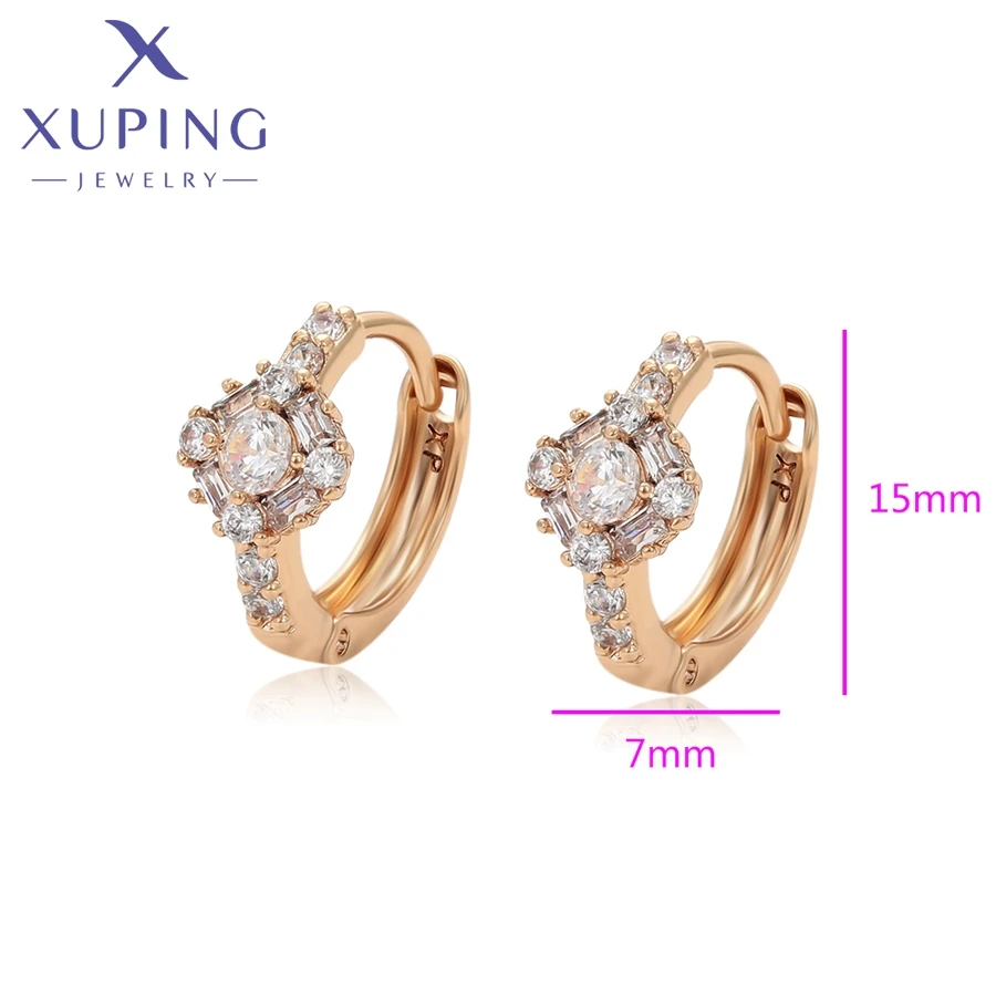 Xuping Jewelry Exquisite Temperament Simple Shape Gold Color Earrings for Women Schoolgirl Christmas Wish Gifts X001031115