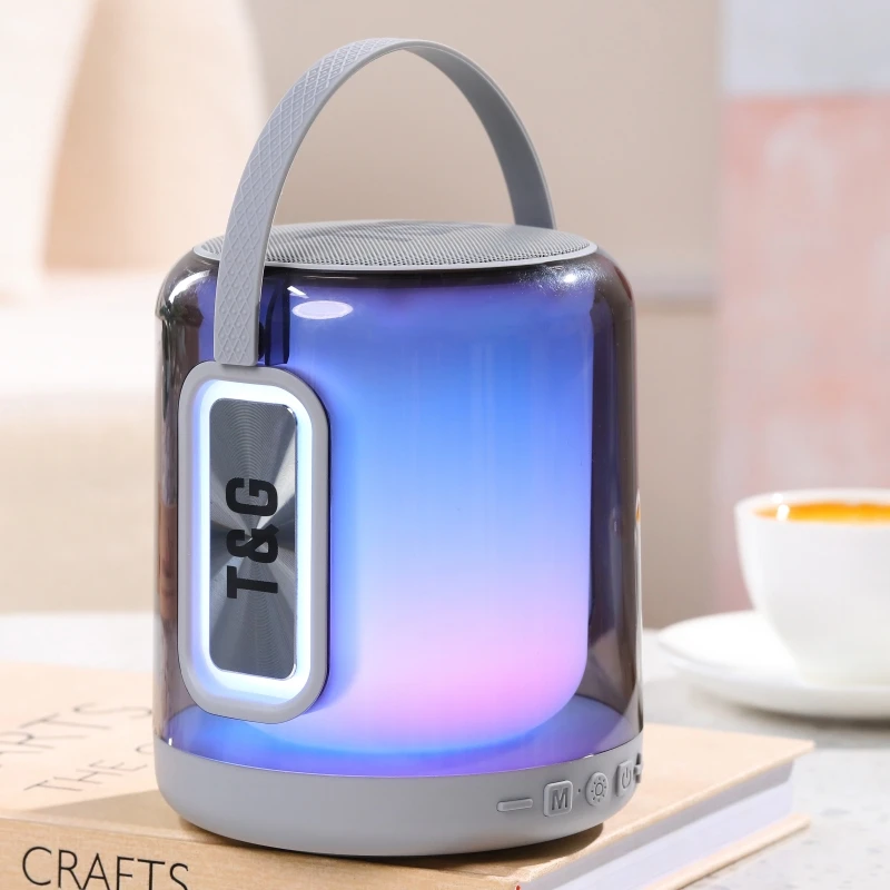 Small Karaoke Speaker Super Bass Colorful Light BT Mini Portable Wireless Soundbox and Subwoofer High Power Stereo Sound Box