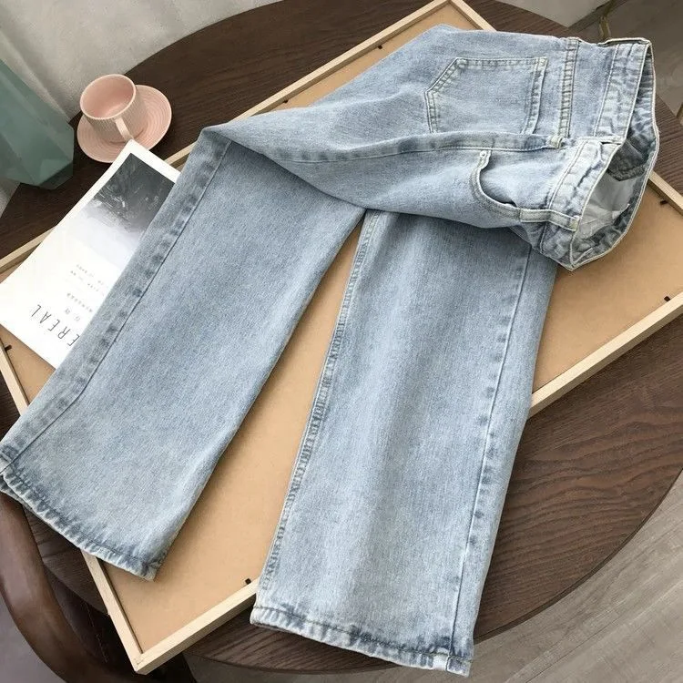 

2026 Fashion Jeans Women White Black High-waist Straight Pants Spring Summer Denim Casual Trousers Lady Loose Wide-leg Jeans