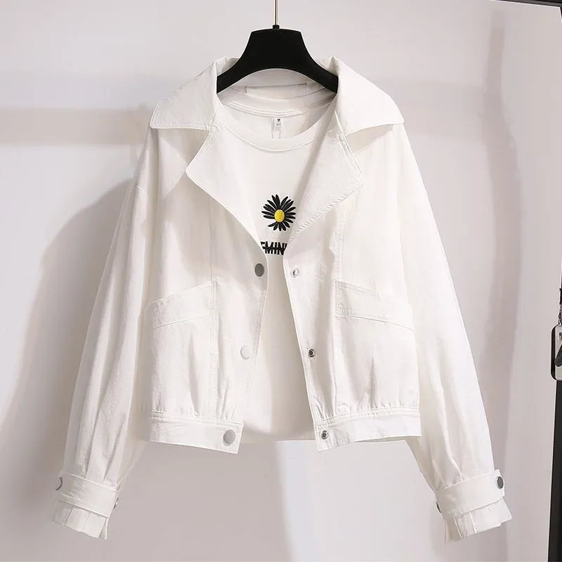 Damen kurze Jacke mit Anzug Kragen 2024 neuen Frühling Herbst Mantel Hong Kong Stil lässige Oberbekleidung Mode Mantel weibliche Tops