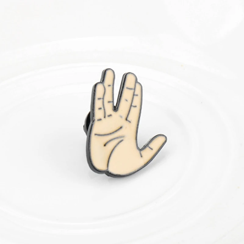 St-Star X Trek Science Fiction Movie Gesture Enamel Brooch Cute Funny Cartoon Metal Badge Lapel Pin Jewelry Accessories Fan Gift image 6