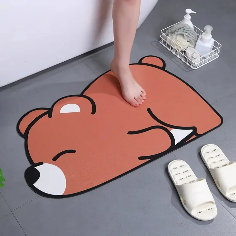 Cartoon Panda Bath Mat Super Absorbent Bathroom Mat Cute Animal Rug Bedroon Floor Carpet Home Entrance Shower Bathroom Foot Mats