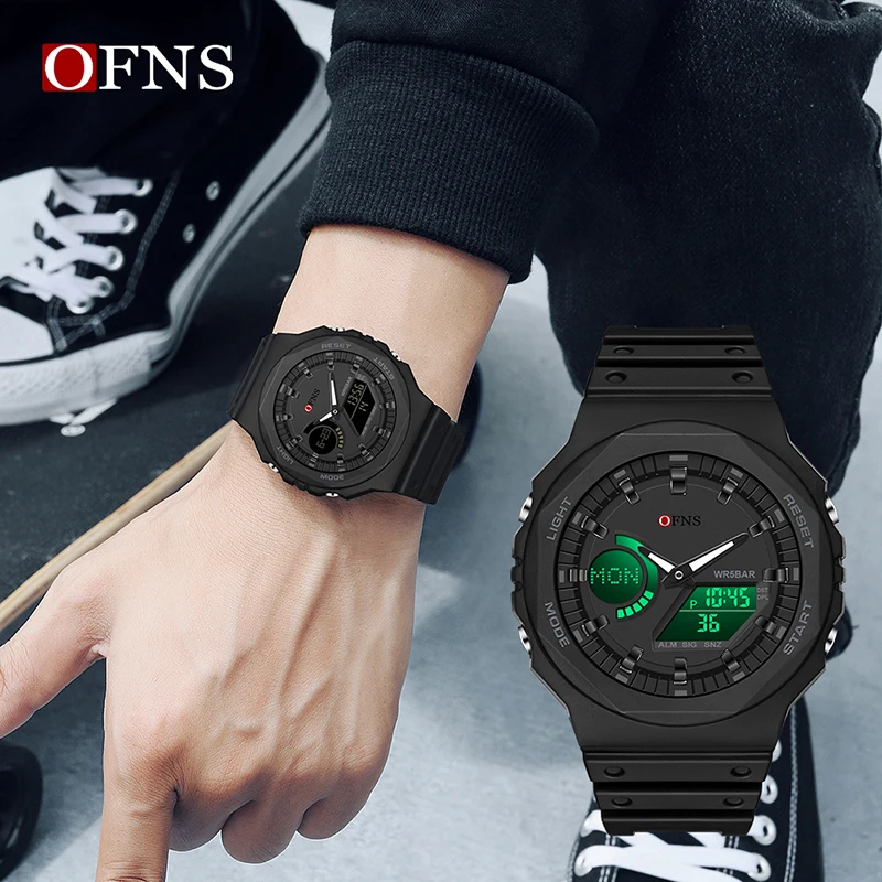 OFNS Top Brand G Style Outdoor Sports Watches Men LED Digital Watches Military Waterproof Electronic Watch Relogio Masculino