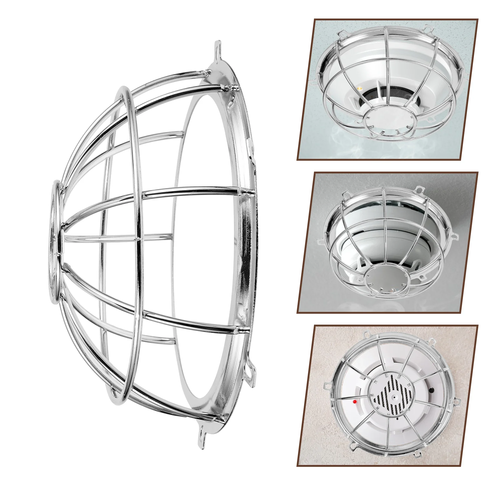 Lâmpada de proteção contra fumaça rack alarme guardas capa para fumar decorativo poeira cobre placa cozinha prata