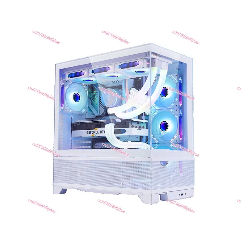 Pro desktop computer case ATX side through 360 water-cooled sea view room white 4090 graphics card type-c