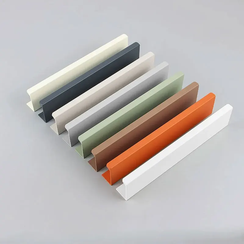 Invisible Handles for Cabinets and Drawers Colorful Aluminum Alloy Wardrobe Pulls Dresser  Knobs Simple Furniture Hardware