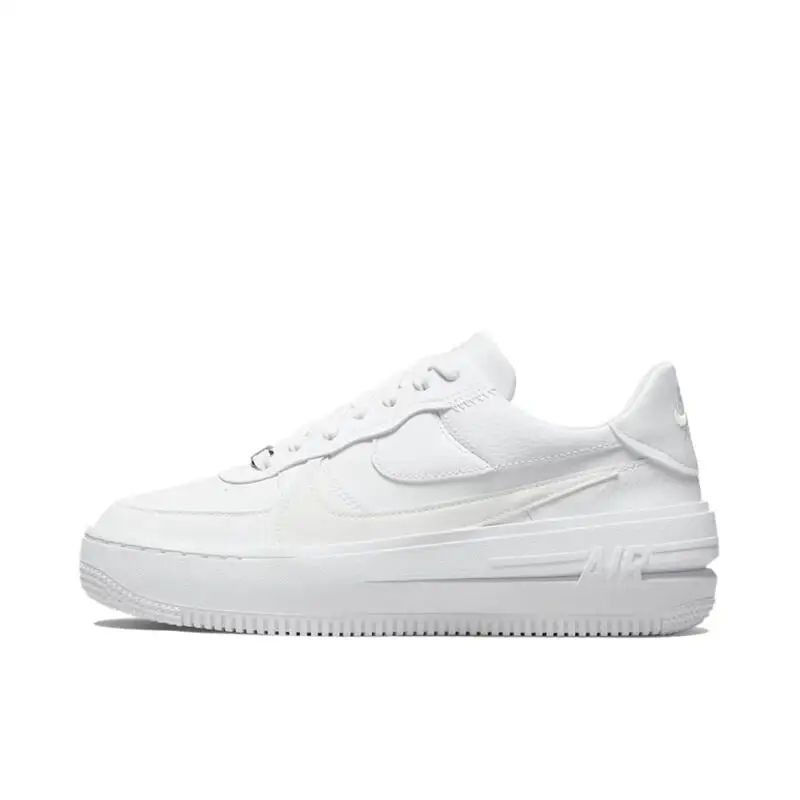 Nike Air Force 1 PLT.AF.oRM Triple White Low Cut Casual Wear Resistant Anti Slip Bequeme Boardschuhe Damen Weiß