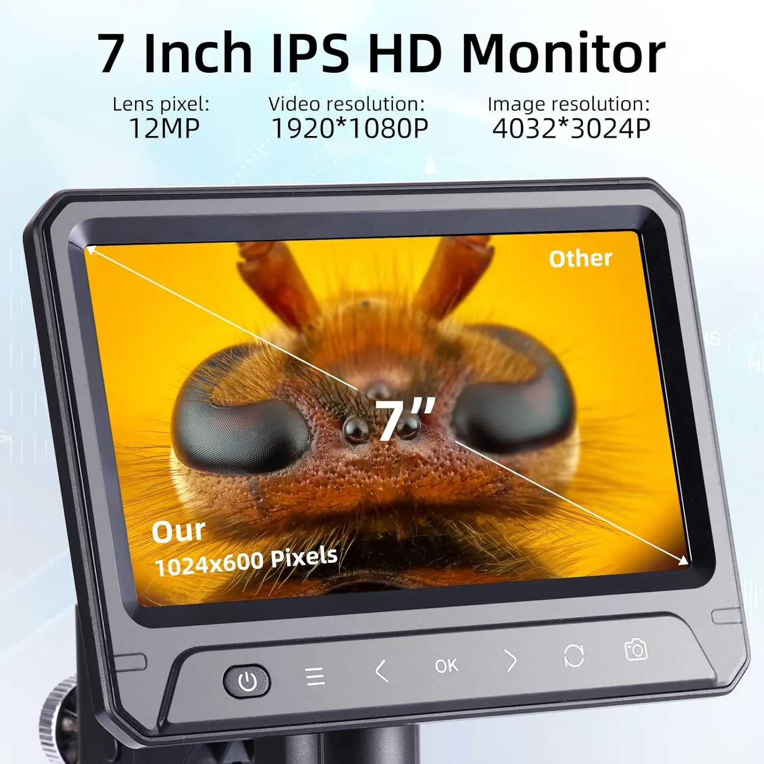 กล้องจุลทรรศน์1080P IPS HD Display Screen 1600X กล้องจุลทรรศน์เหรียญ