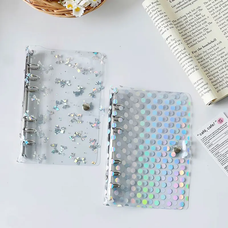 A6 Transparent PVC Loose-leaf Notebook Hand Account Loose-Leaf Shell Snap Cover Accessories Diary Office Stationery Supplies