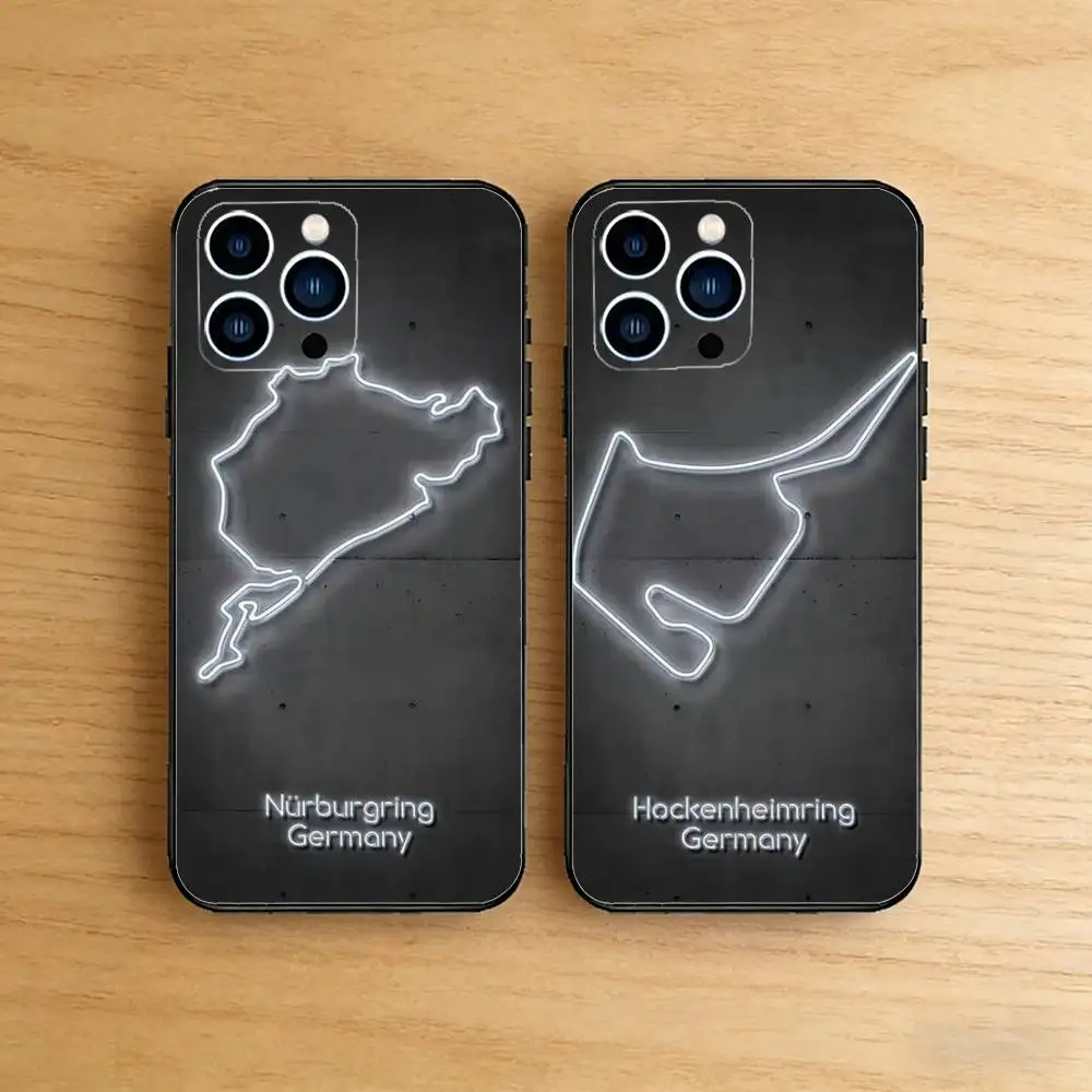 

Neon Racing Track Phone Case for iPhone 17 16 16E 15 14 Pro Plus Air 13 12 11 Max Mini X XR XS TPU Bumper