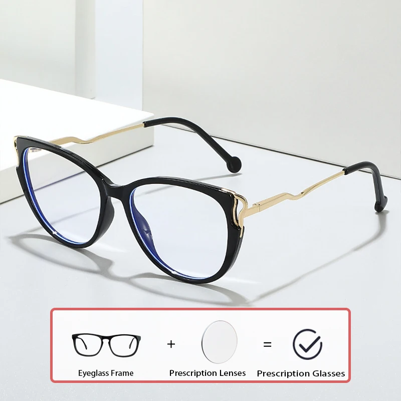 

Optical Glasses Fashion Women Leopard Print Stitching Color Anti-blue Light Eyewear Myopia Presbyopic Prescription Eyeglasses