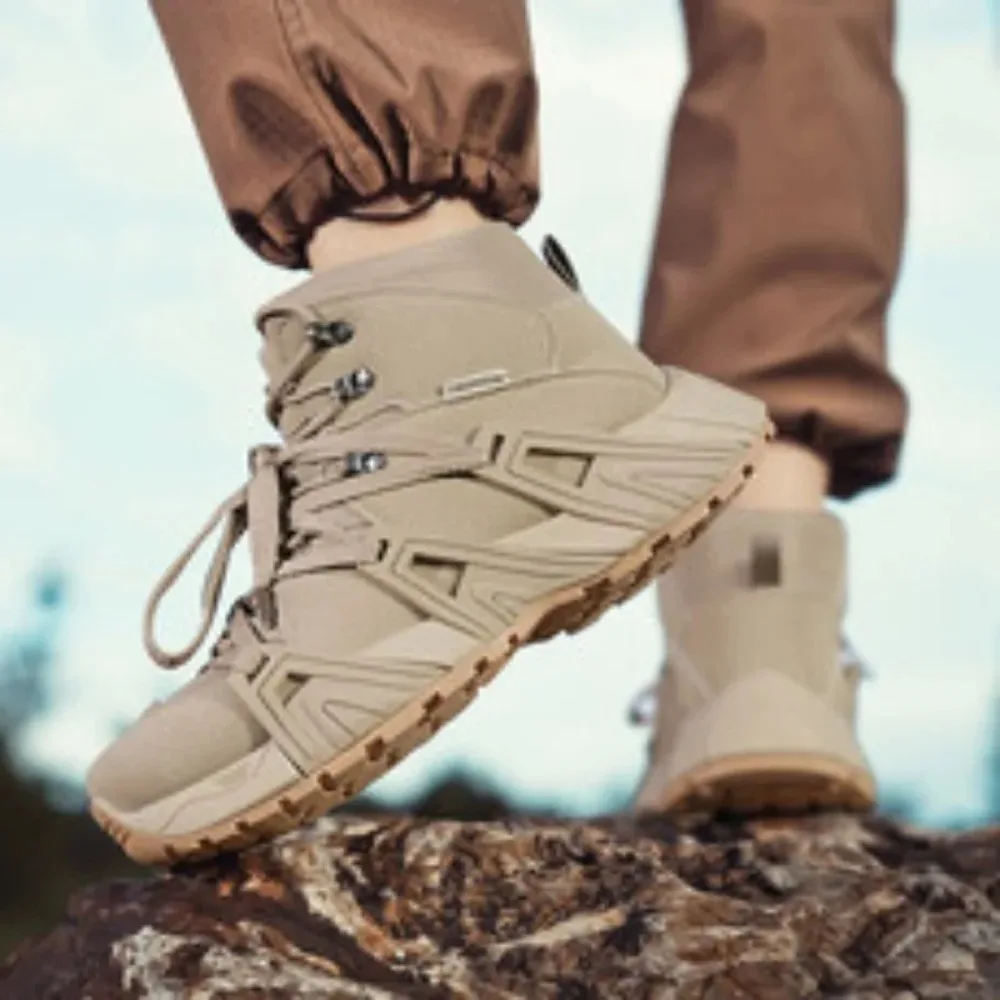 

Outdoor Hiking Shoes Men Shoes Anti-slip Soft Durable Casual High-top Boots Men Lace-up Thick-soled Comfortable Combat Boots Men