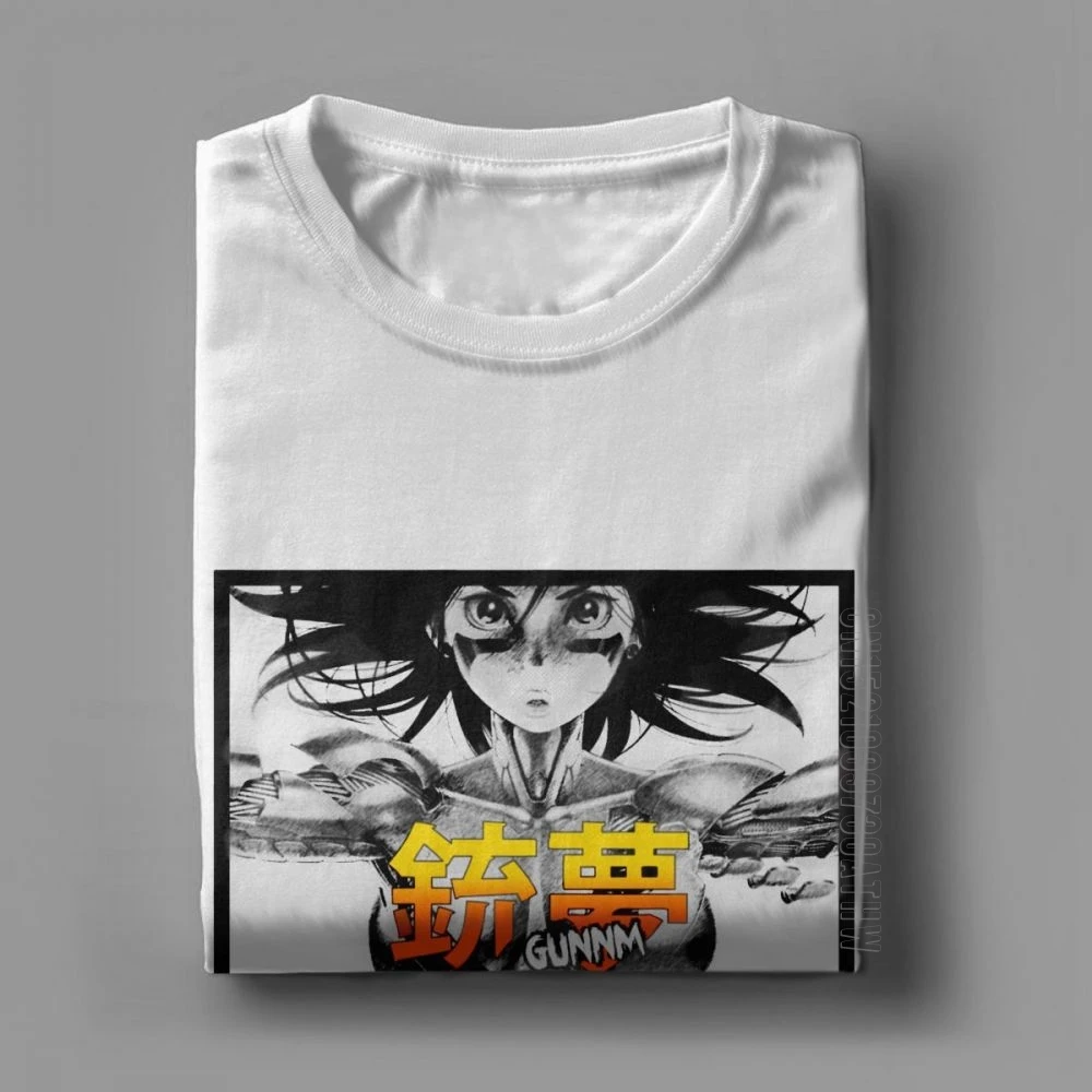 Battle Angel Gunnm Alita Comic Movie Anime T Shirt Men Classic Slim Fit Clothing Vintage T-Shirt O Neck 100% Cotton Tee Shirt