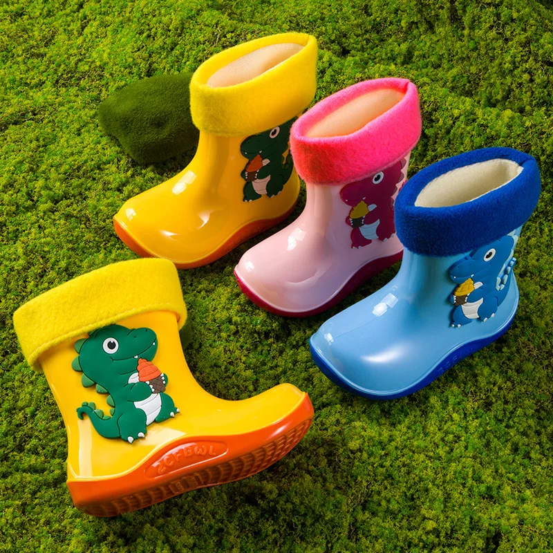 Fashion children' rain boots for kids child waterproof boots boy rain shoes for girl decorative stock water boot rain