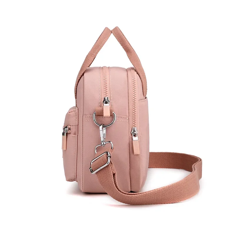 Women Casual Crossbody Shoulder Bag Girls Simple Fashion Zipper Handbags Nylon Waterproof Solid Messenger Tote Bag Lightweight