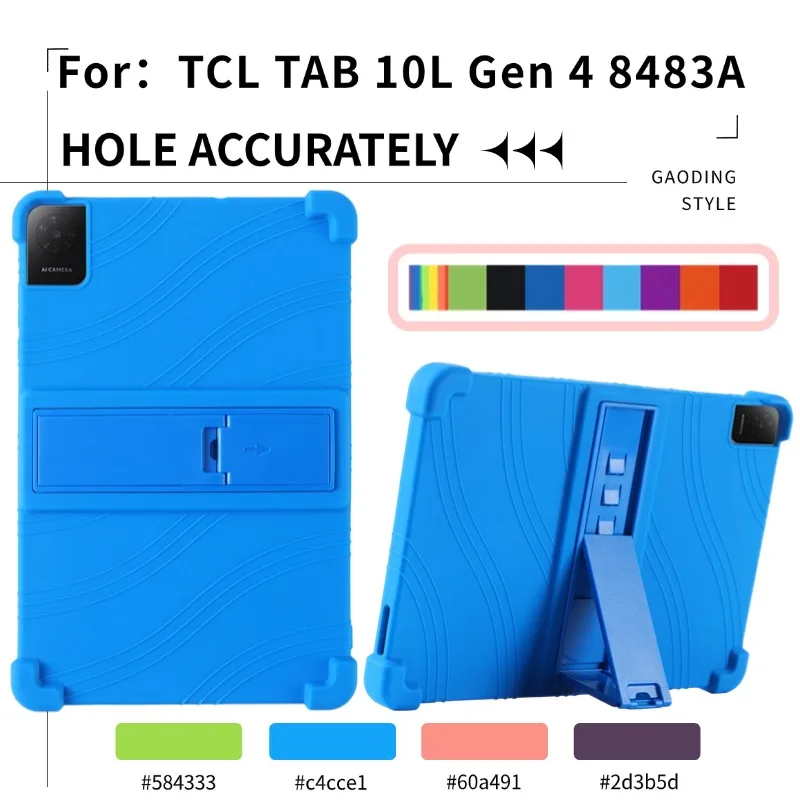 

For TCL TAB 10L Gen 4 8483A 10.1inch Full Body Protective Case 2026 New Silicone Shell With Multi Angle Stand Fashion Colorful