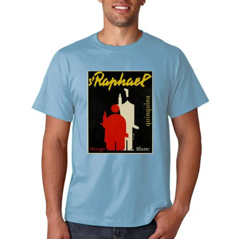 Título: St Raphael - Póster vintage Rouge Blanc (artista Loupot) Francia c. 1953 60401 (Camiseta blanca premium XX-Grande)
