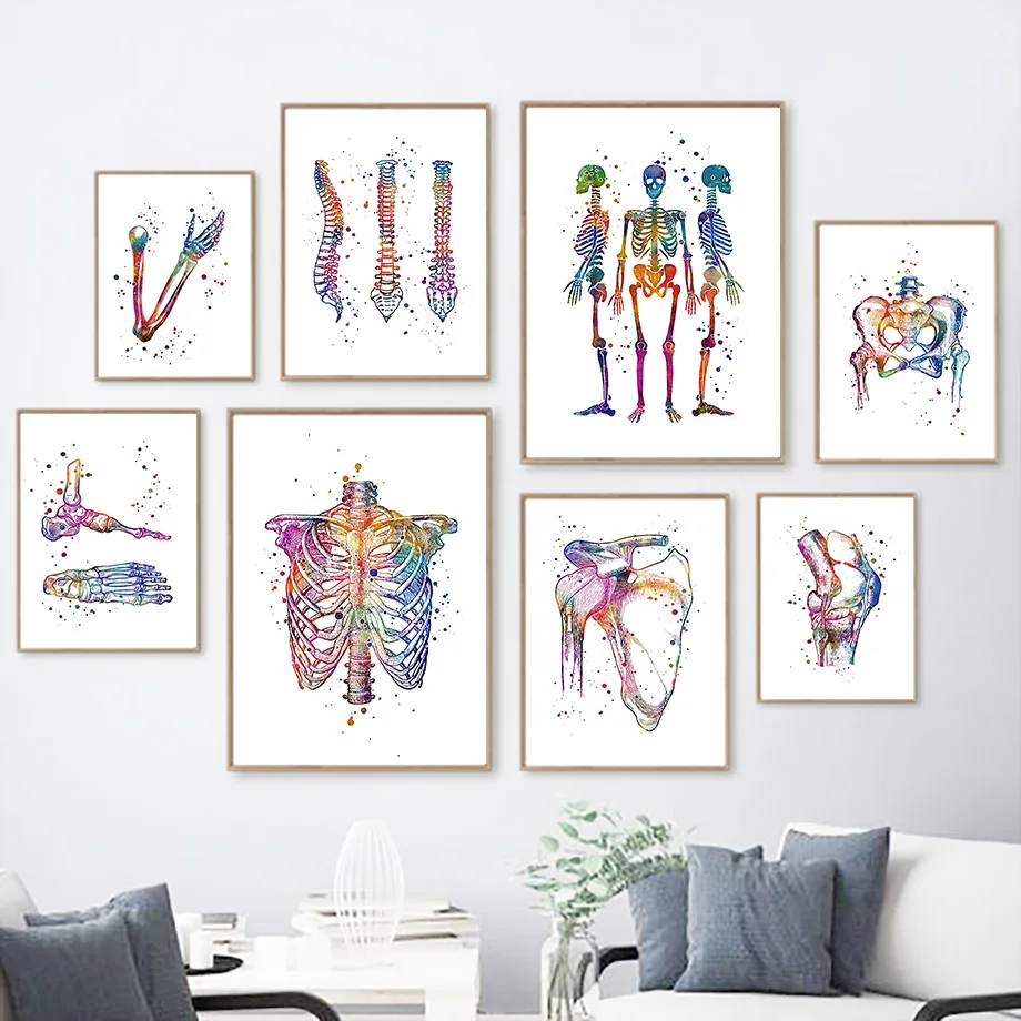 Medical Anatomy Abstract Wall Art Mural Bones Vertebra Sternum Canvas Painting Posters And Print Pictures Living Room Decoration