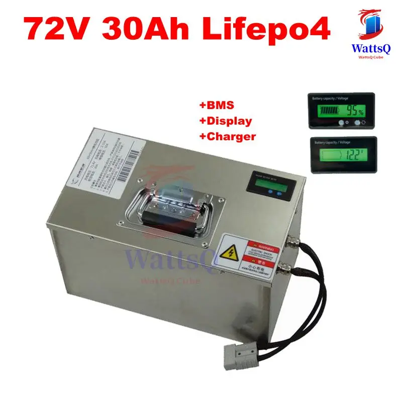 

72V 20Ah 30Ah Lifepo4 battery pack with durable and Steel case for motorcycle electric scooter power tool solar energy +charger