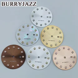 BURRYJAZZ 24.5mm No Logo NH05 Watch Dials Silver Gold Rose Gold Brown Dial Fit NH05 NH06 Case Crown