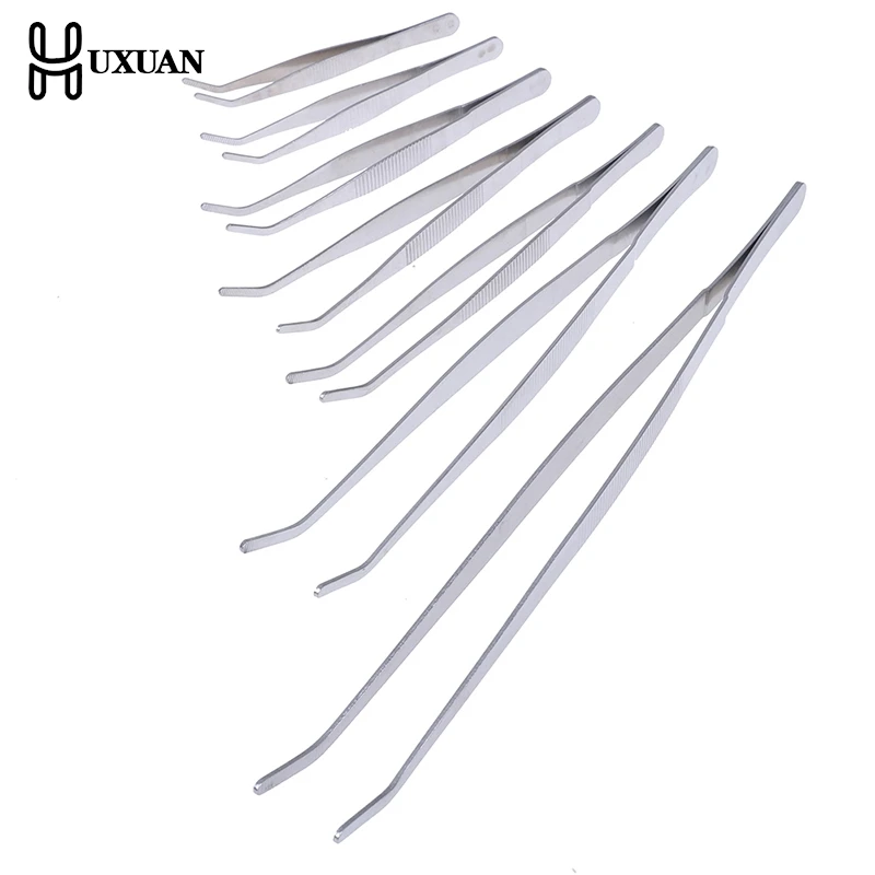 Stainless Multifuctional Steel Elbow Tweezers Aquarium Clear Clip Tool Medical Repair Tools 12.5/14/16/18/20/25/30cm