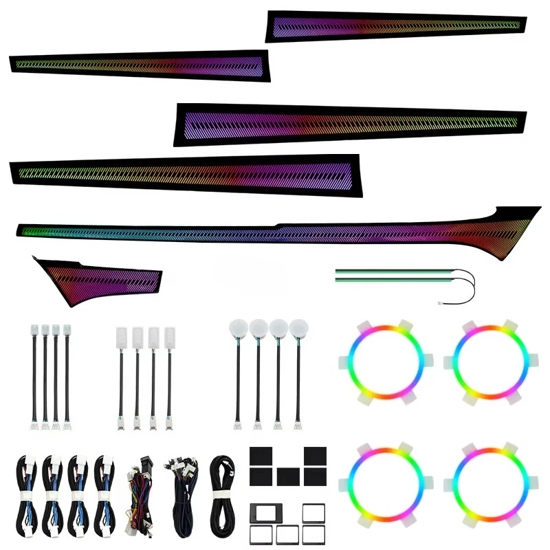 TMPRO Replacement Car Atmosphere Light for Hilux 2017-2024 APP Control Dynamic Streamer Interior Decor LED Accessory Kit