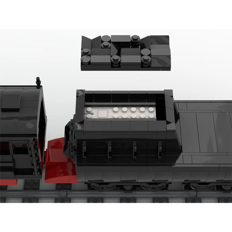 MOC-247588 Lokomotywa Kolejowa Klocki Konstrukcyjne Modele Zabawki Prezent Urodzinowy Dla Dorosłych Kreatywne Akcesoria do Budowy Lokomotyw 1254 Elementy