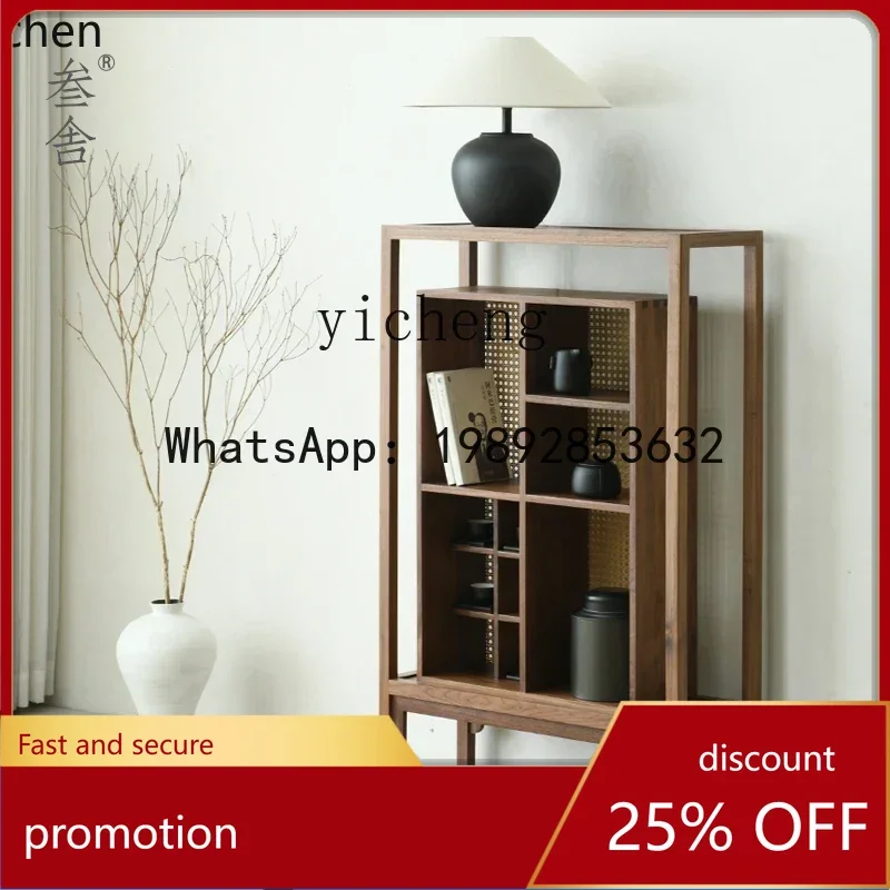 

Современный шкаф-витрина YFY из массива черного ореха в новом китайском стиле