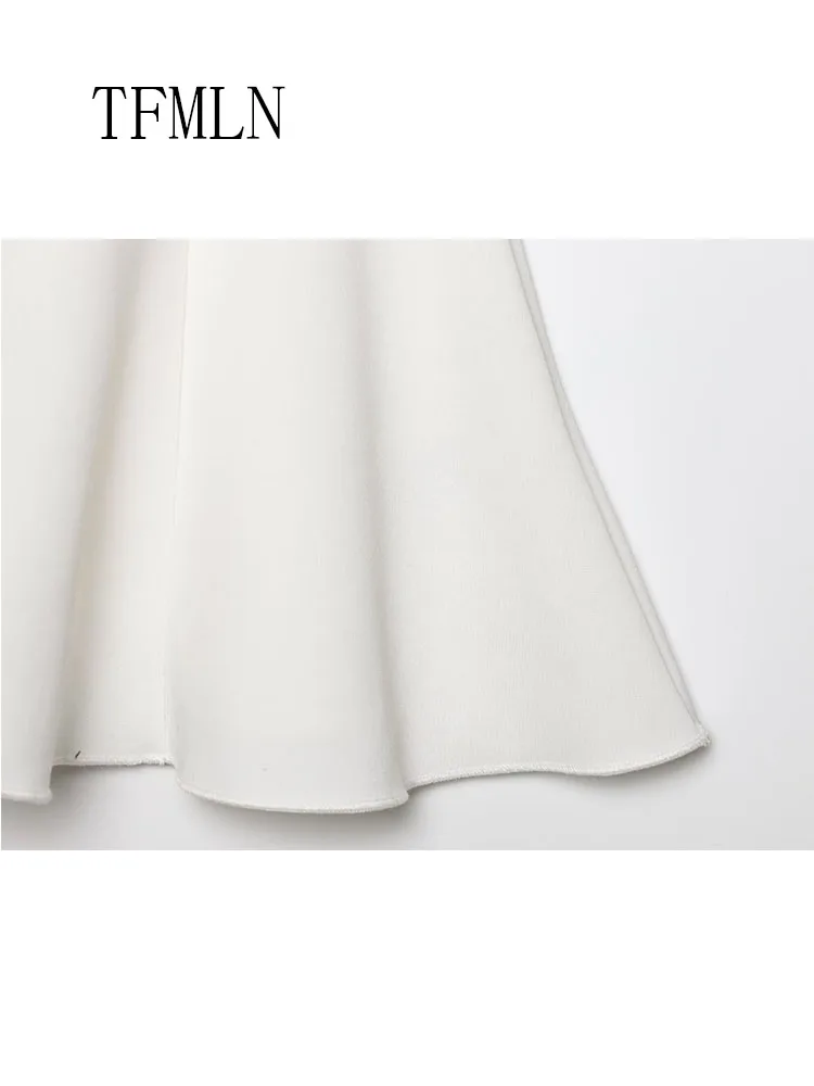 TFMLN 2025, Sommer Frauen Solide Rock Saum Tops Fashion Square Kragen Ärmellose Dünne Leibchen Top High Street Damen Kausalen Hemd
