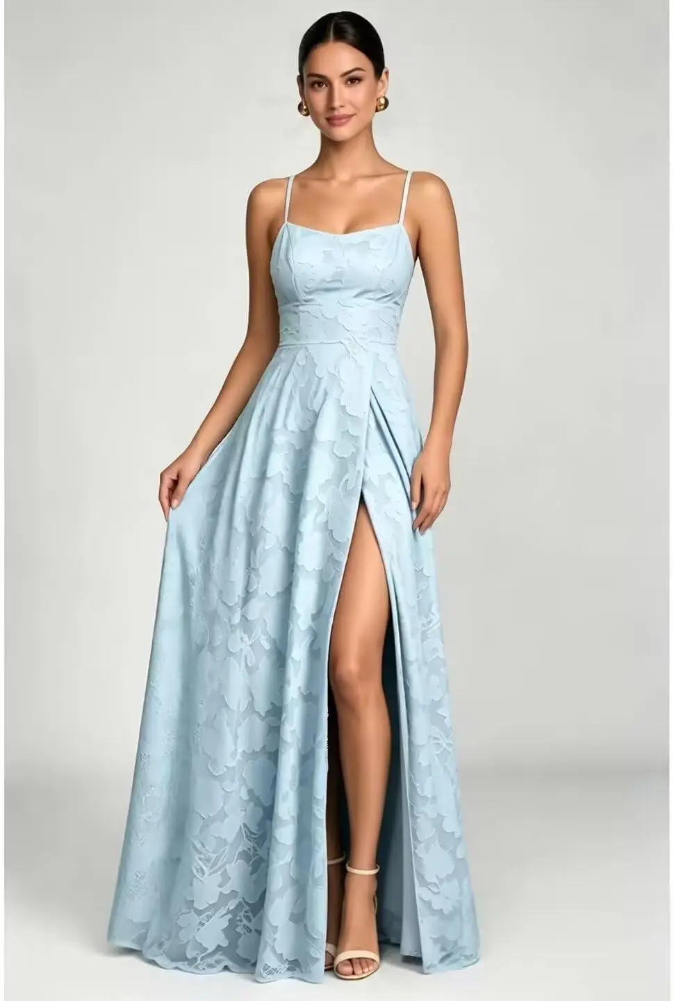 

Floral Prom Dresses for Women Spaghetti Strap Corset Long Bridesmaid Dress with Slit Evening Gowns Formal Dress Women Elegant
