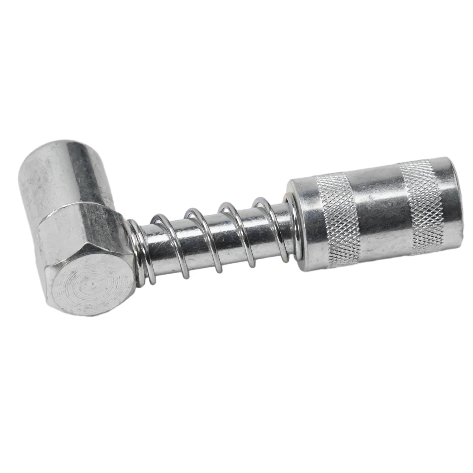 

For Most Hand-operated 90 Degree GreaseNozzle Adapter Silver With Sleeve 3 Jaw Coupler 3000-4500PSI Carbon Steel