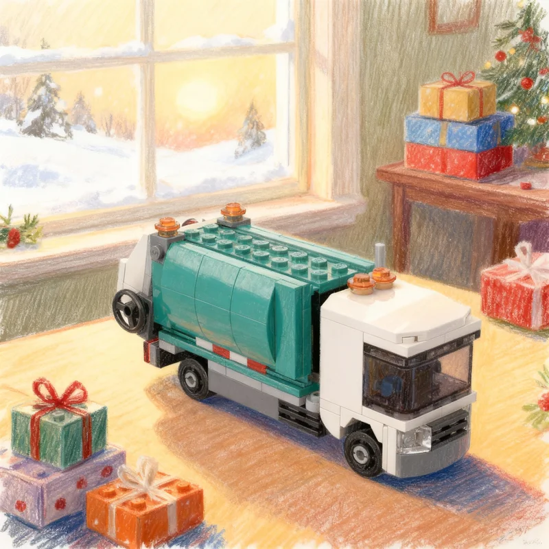 171pcs MOC Recycling Truck City Model Building Blocks Construction Christmas Gifts DIY Idea Creative Toys Education Brick