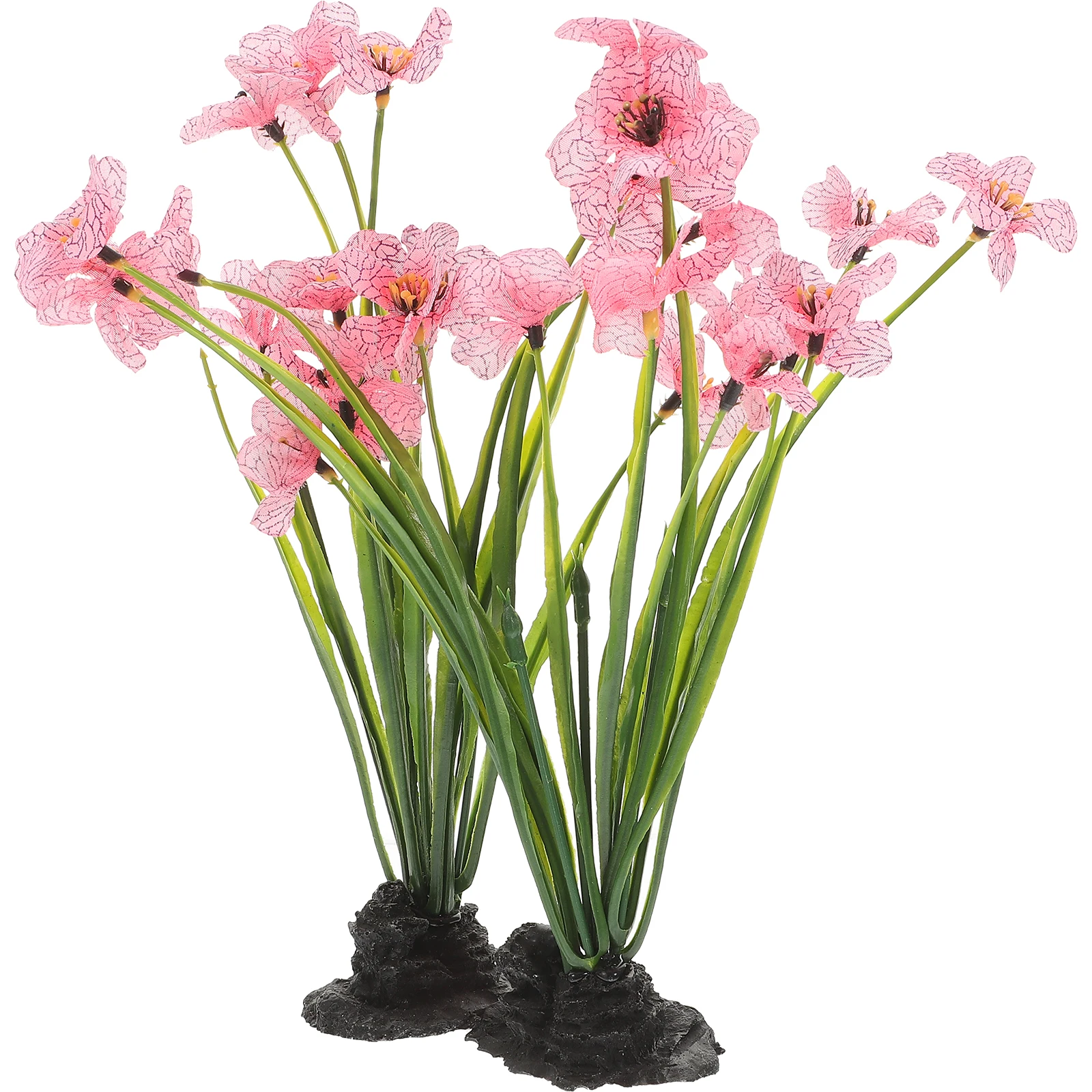 

2 Pcs Fake Plants Aquatic Decoration Silk Fish Tank Betta Safe Aquarium for Tall