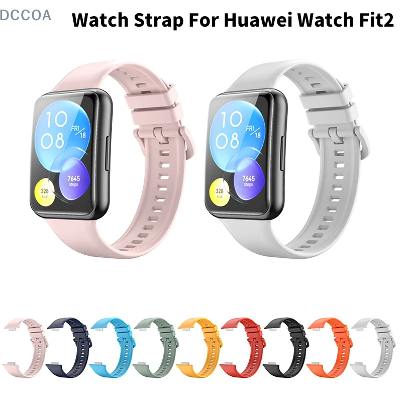 حزام سيليكون لساعة Huawei Watch Fit 2 الرياضية حزام استبدال الفرقة Smartwatch Correa معصمه حزام لساعة Huawei Watch Fit 2