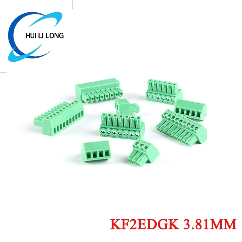 KF2EDGK 3.81 2EDG PCB 2PIN /3P/4P/5P/6P/7P/8P/9P/10P/12P Connector Plug-In Terminal Block Housing Phoenix Contact Socket 3.81mm