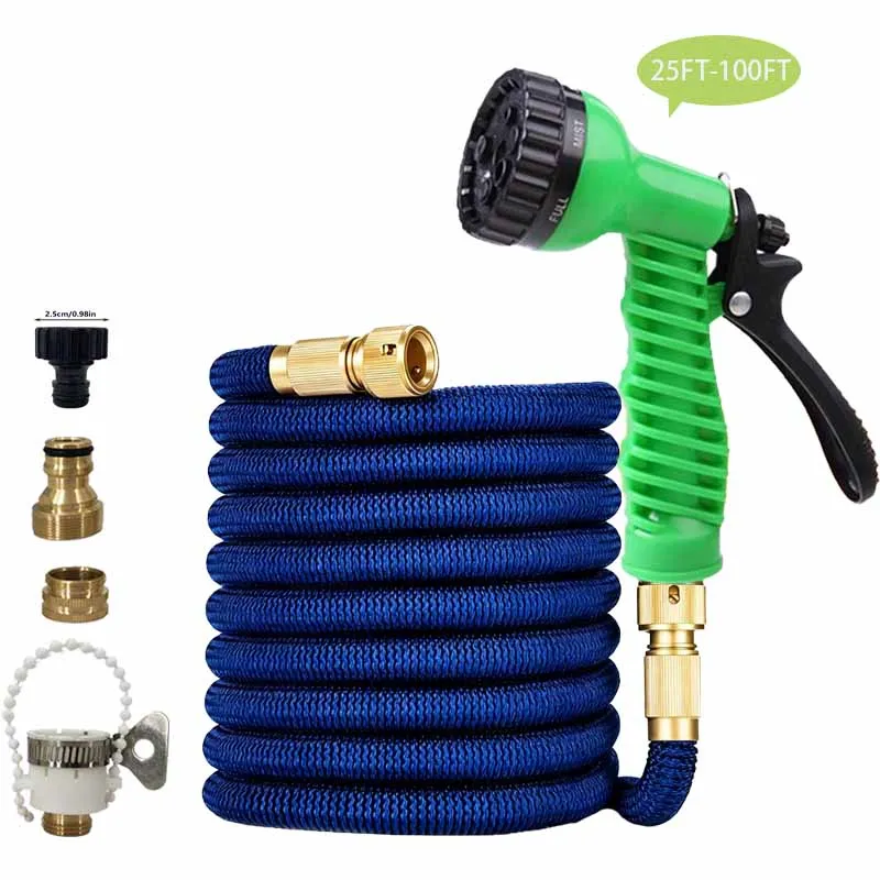 

Расширяемый волшебный шланг с многофункциональной насадкой, 1 шт., водяной пистолет высокого давления для автомойки, орошения сада и ежедневной уборки