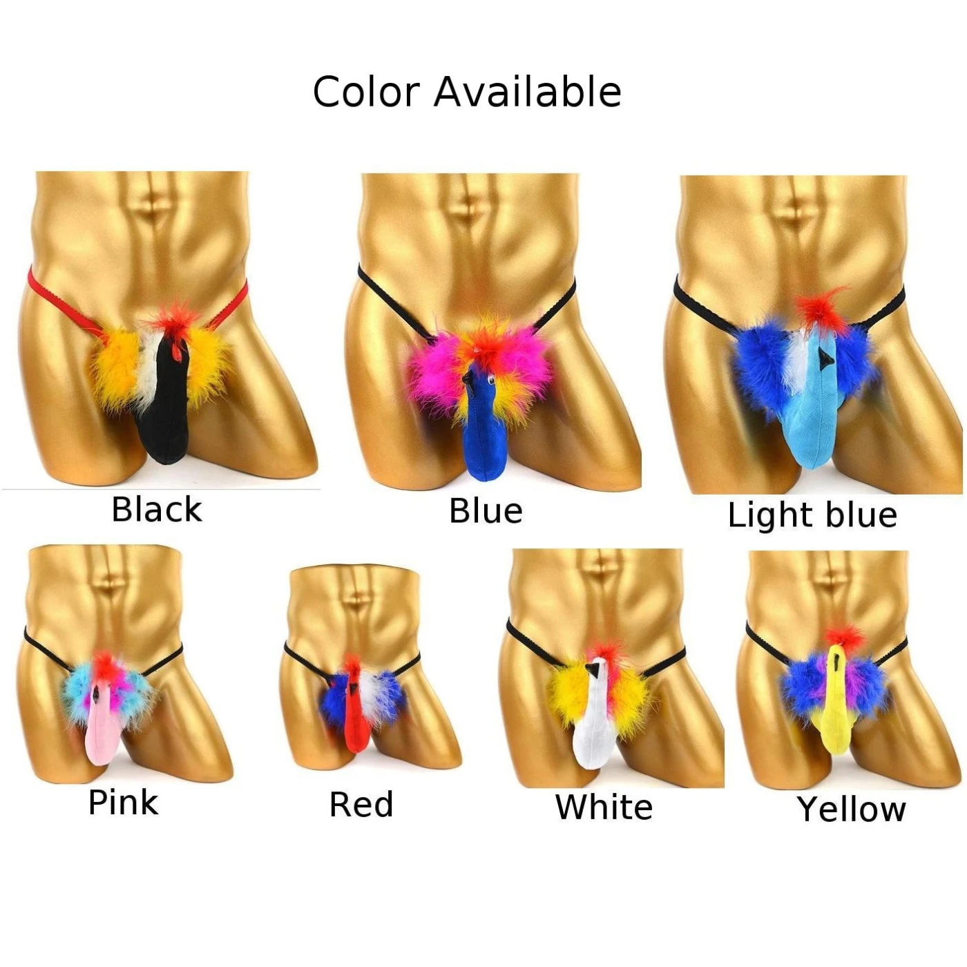 Men Sexy Brief Creative Cartoon Bird Breathable Thong Funny Nightclub Stage Fashion Underwear Underpants Gays Clothes Sissy Homo