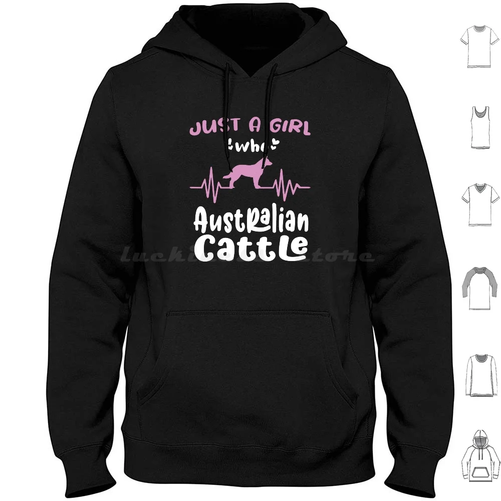 Sólo una chica que ama los perros de ganado australianos Acd Heeler sudaderas con capucha de manga larga perro ganado perro Heeler azul mascota australiana