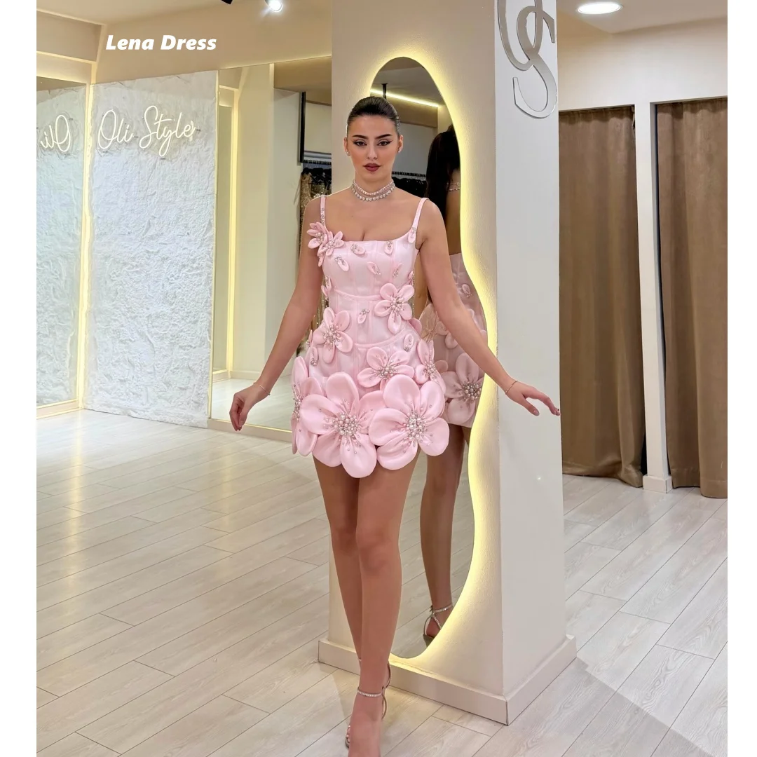 

Lena Evening Dresses Wedding Thin Shoulder Straps Elegant Chic Woman Evening Dress for Elegant Party 3D Flowers Customization