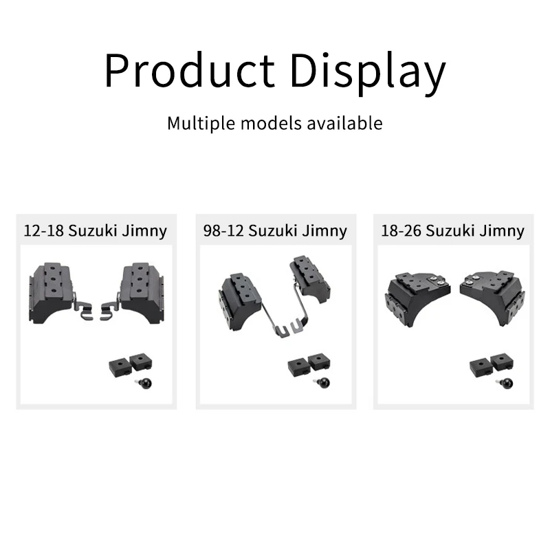 Quick-release A-pillar/hood spotlight bracket for Suzuki Jimny Pre-facelift (1998–2012 / without bonnet scoop) aluminum