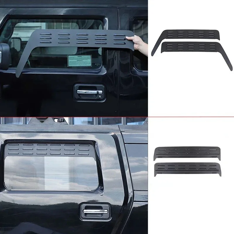 Aluminum Alloy Black For Hummer H2 2003-2009 Car Front Rear Ventilation blinds Panel sticker Car exterior decoration accessories